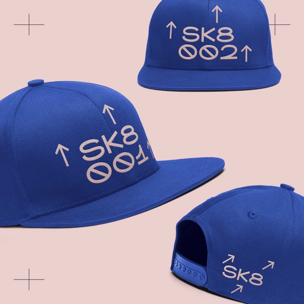 Mockup of hats with Type using Kaito Sans